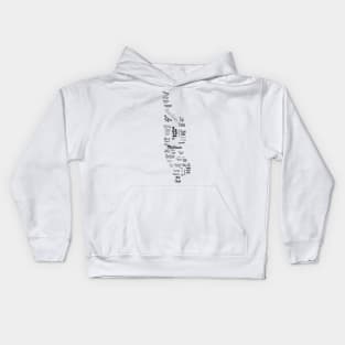 new york city/manhattan map - white Kids Hoodie